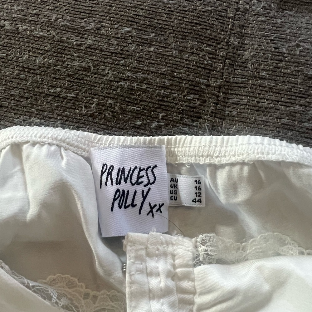 Princess Polly White Off-Shoulder Corset Crop Top - Picture 3 of 4